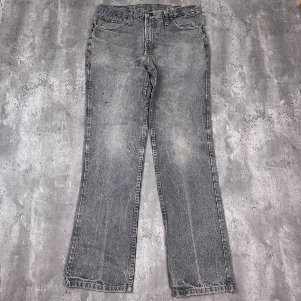 Vintage Levis 501 Jeans Mens 32x32 Gray Distressed Straight Fit Western USA 90s